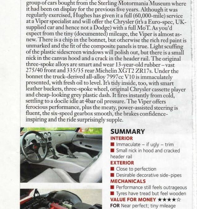 Classic & Sports Car June 2007 – Dodge Viper RT/10