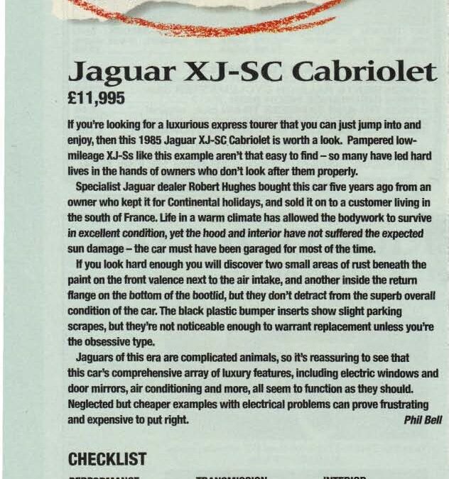 Classic Cars April 2000 – Jaguar XJ-SC Cabriolet
