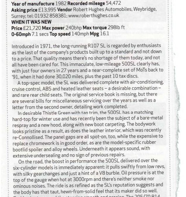 Classic & Sports Car September 2009 – Mercedes-Benz 500SL supplied