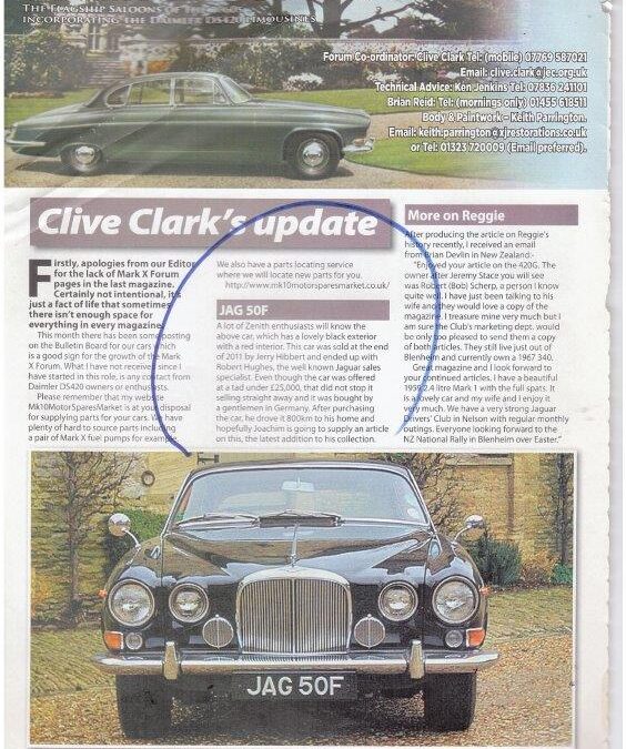 Jaguar Enthusiast July 2012 – Jaguar 420G supplied