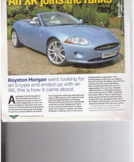 Jaguar Enthusiast May 2015 – Jaguar XK supplied