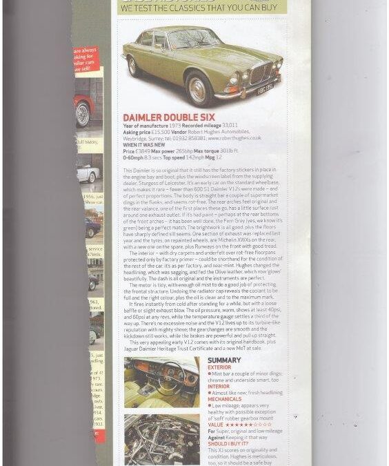 Classic & Sports Car May 2012 – Daimler Double Six supplied
