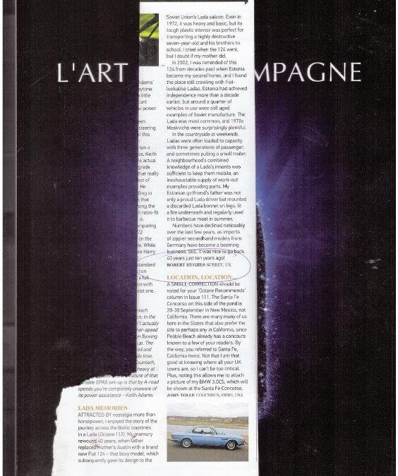 The disappearance of Lada and Moskvich in The Baltics. Letter by Robert Hughes – Octane 2012