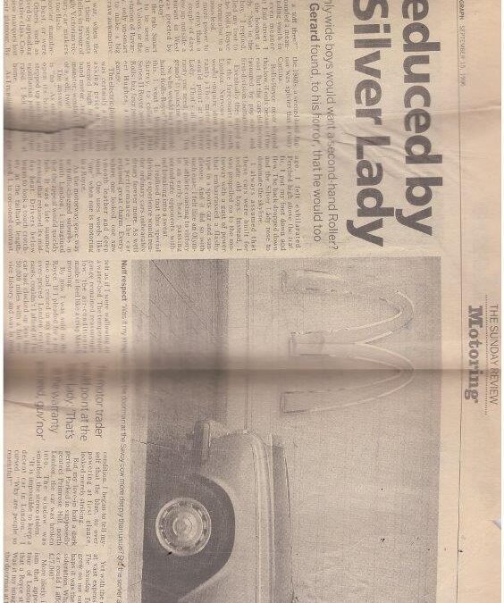 The Telegraph – Sunday Review  Circa 1995 – Rolls Royce supplied