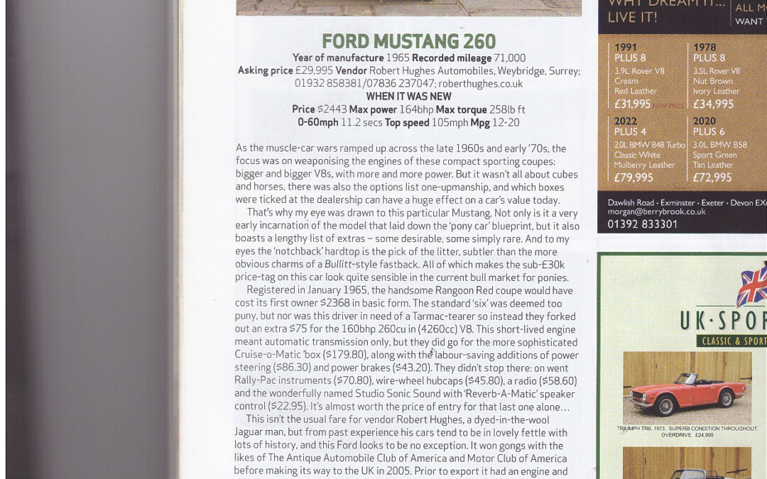 Ford Mustang Nov 2022 Classic and Sportscar